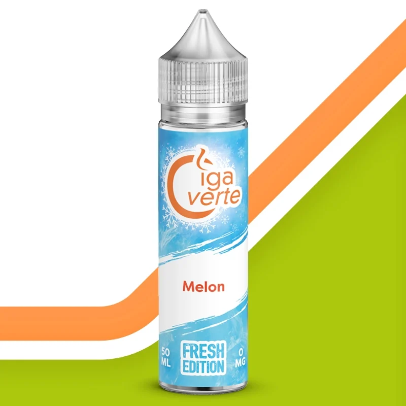 E-liquide 50 ml, Cigaverte, saveur melon frais.