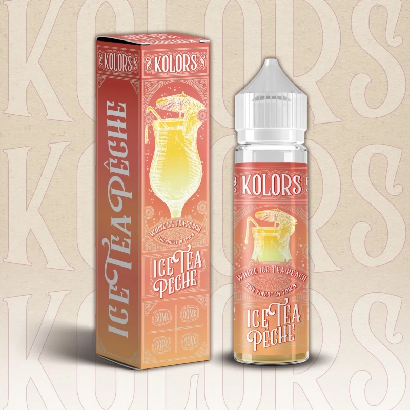 E-liquide 50 ml, Ice tea pêche, Kolors